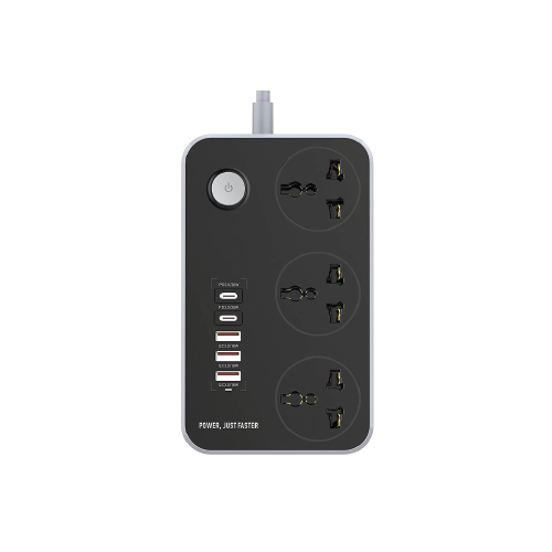 Pukka PowerMatrix 3000W/16A Multi-Extension Power Strip with USB Charging & Fireproof PC Housing – Black