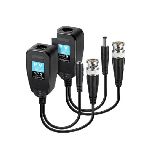 1CH Passive Video & Power Transceiver Kit for CCTV Camera BNC to UTP, DC Power Connector - Alqamarshop