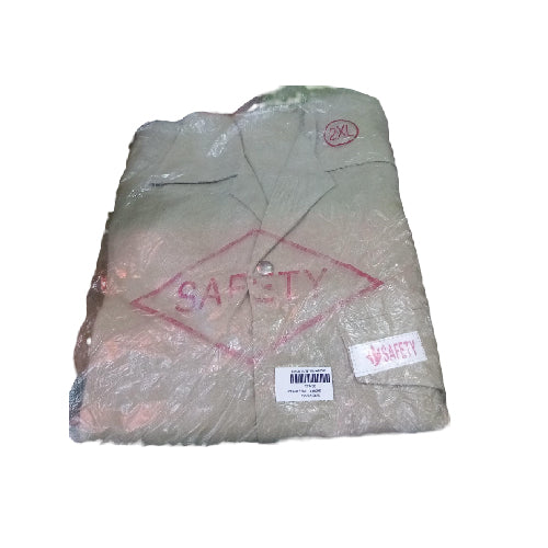 Safety Work Shirt 2XL Size, Durable Cotton, Beige Color (T17450) - Alqamarshop