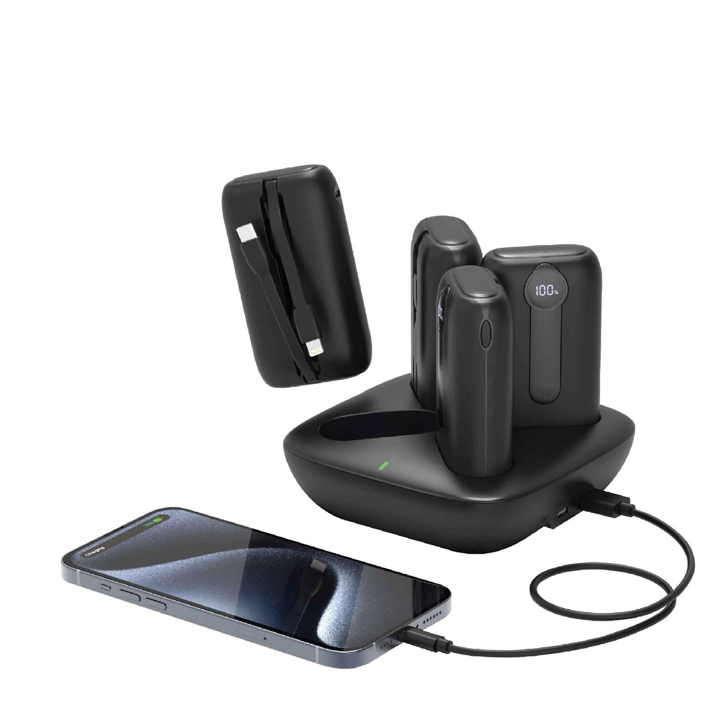 4-in-1 Docking Power Bank Station with Fast Charging & Multi-Device Support(S.N)