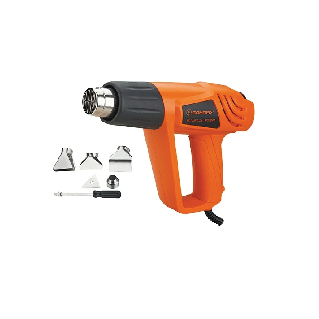 Somafix SFX8703 2000W Hot Air Gun Dual Temperature 6-Piece Nozzle Kit
