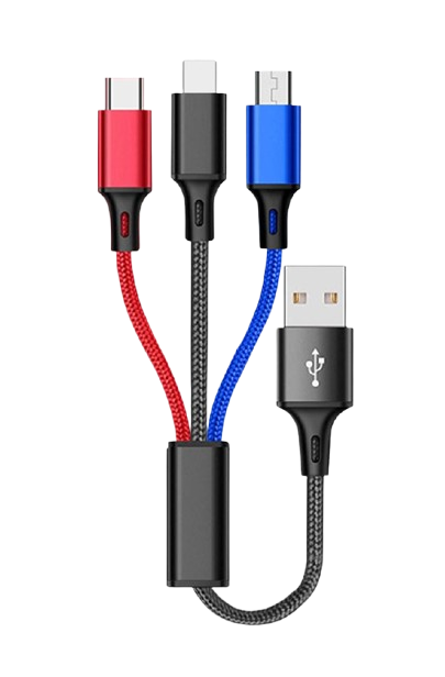 Earldom 3 in 1 USB Cable 1.2 Meter cable (T26885) - Alqamarshop