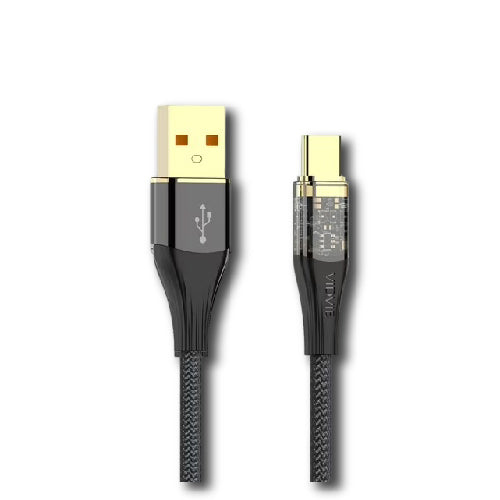 Vidvie Transparent Weave Type C Data Cable 6A 66W Fast Charging (T27043) - Alqamarshop