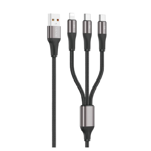 Vidvie 3-in-1 Fast Charging Data Cable 120cm Multi-Device Charger (T25845) - Alqamarshop