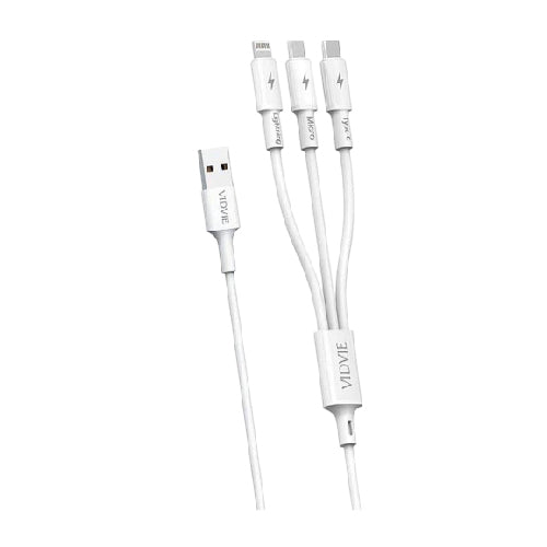 Vidvie 3 in 1 Multi Charging Cable 2.4A Fast Charge 120cm Length (T24043) - Alqamarshop