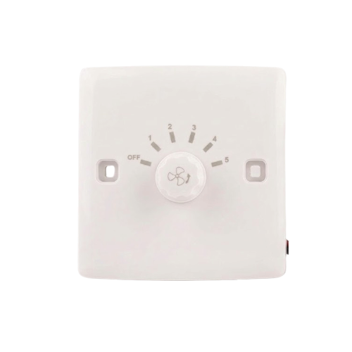 500W Rotary Fan Speed Controller – 5-Step Wall-Mount Regulator with OFF Switch