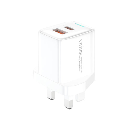 Vidvie PLB167 Type-C & USB Fast Charger – 20W PD Type-C + 18W USB for Dual High-Speed Charging (T27048) - Alqamarshop