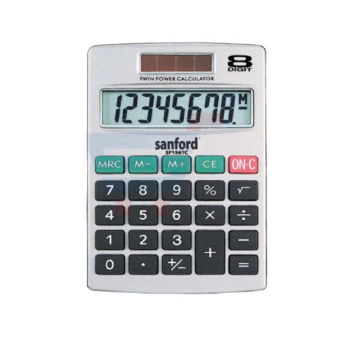 Sanford SF1561C-8D Twin Power 8 Digit Desktop Calculator 1-Year Warranty - Alqamarshop