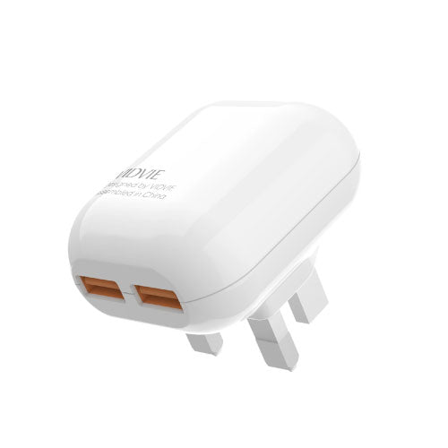 Vidvie PLB118 Fast Charger 2.4A Max Smart Chip Dual USB Ports for Quick Charging (T26170) - Alqamarshop