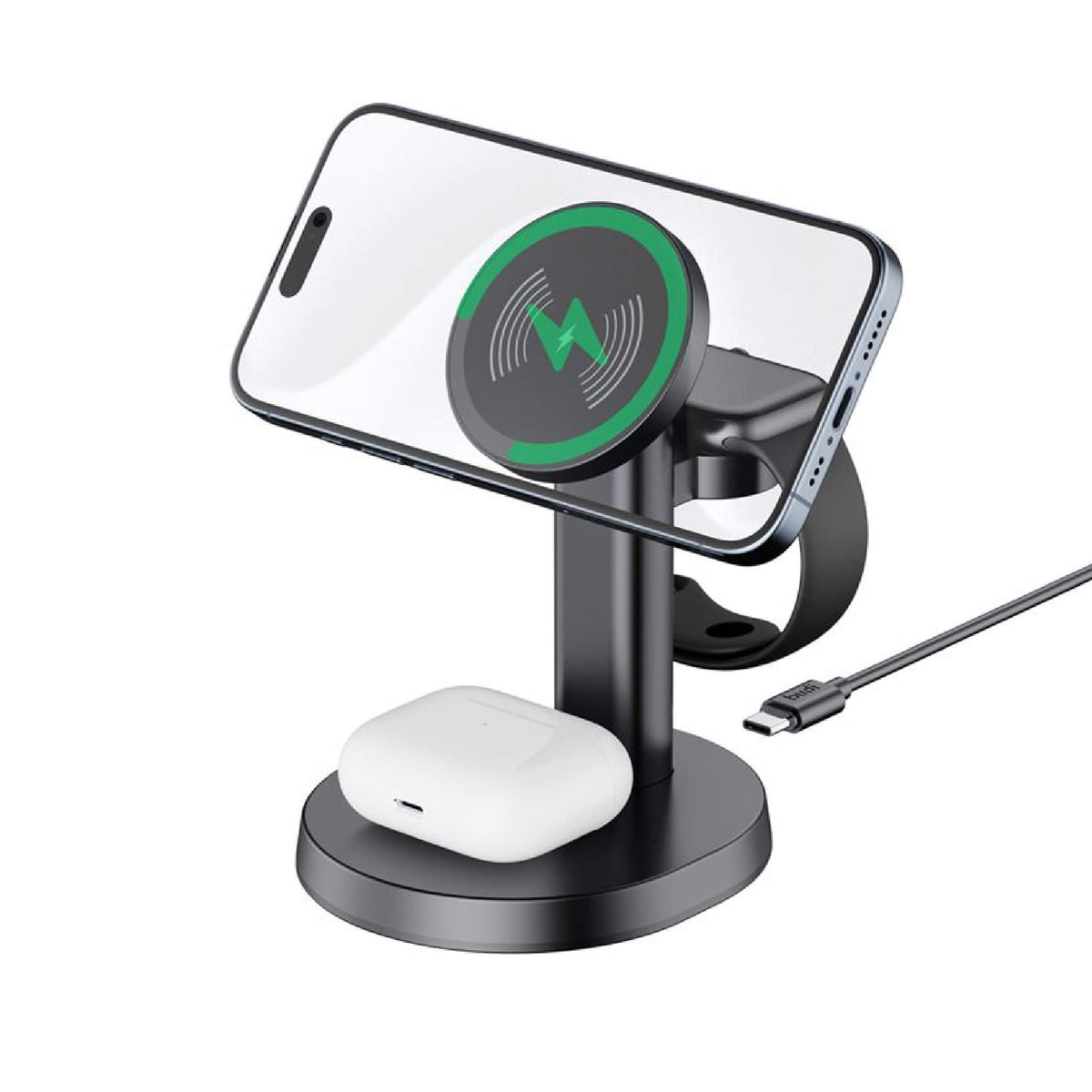 Budi CM589B 2-in-1 Universal Magnetic Car Mount – Ultra Magnetic 720° Rotation Holder with Metal Plates