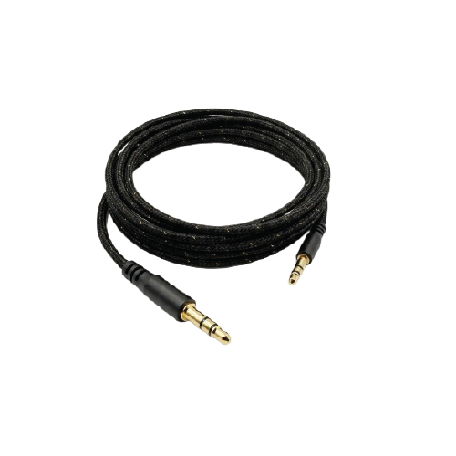 3.5mm AUX Audio Cable – 1.5m Braided, Gold-Plated Stereo Connectors