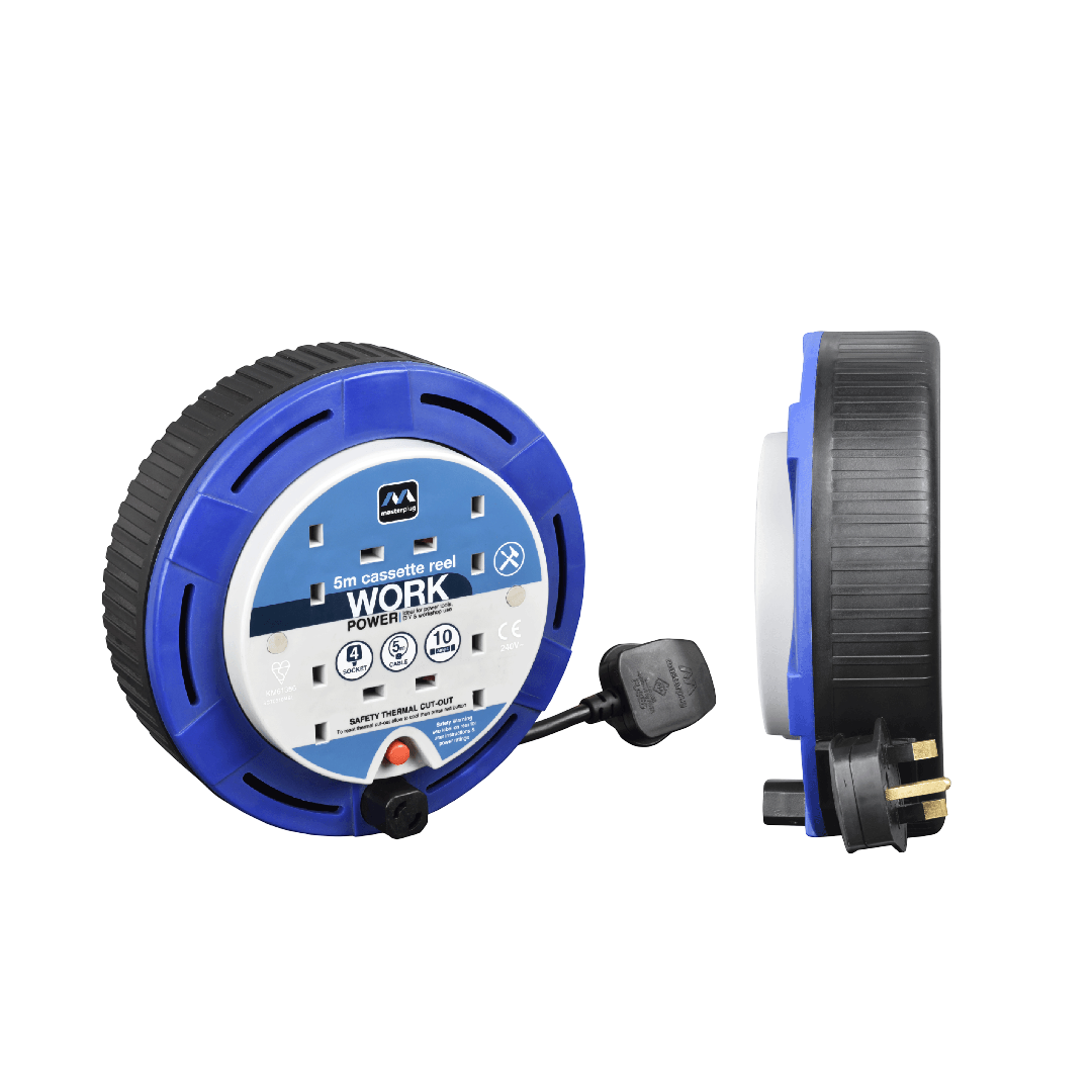 Masterplug 5m Cassette Reel With 4 Sockets (T21522) - Alqamarshop