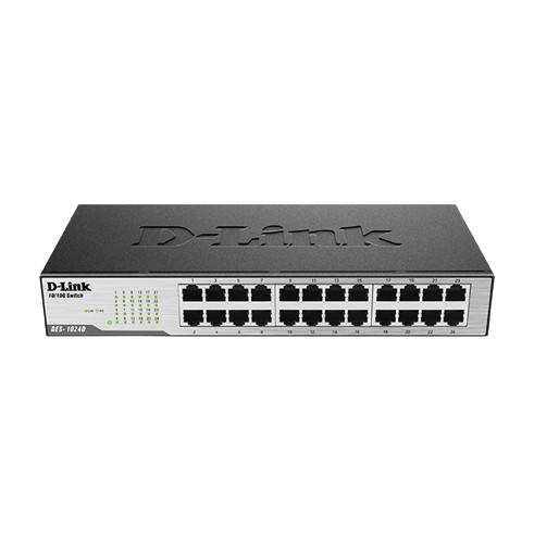 D-Link Fast Ethernet Unmanaged Desktop Switch 24-Port DES-1024D - Alqamarshop