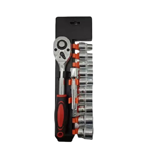 MS 53513 12pcs Socket Wrench Set Metric Impact Sockets Ratchet Spanner Complete Tool Kit - Alqamarshop