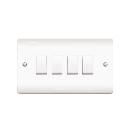 4-Button Electrical Switch Board – Modern, Safe, and Durable for Home and Office Use (T26223) - Alqamarshop