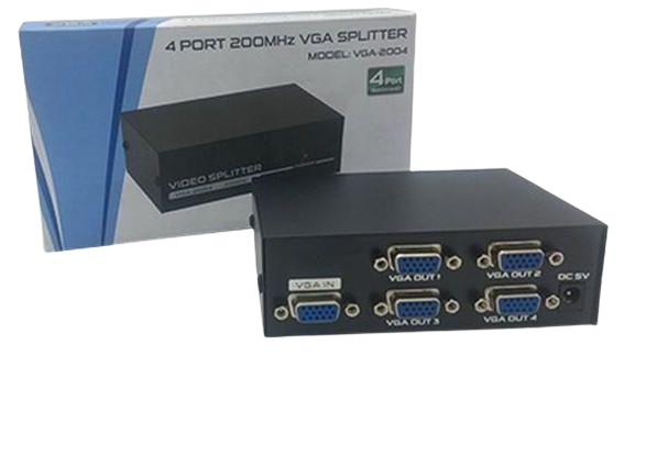 VGA Splitter 1 to 4 4-Port 200MHz - Alqamarshop
