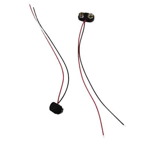 9V Battery Clip Connector with Wire Leads Standard T-Style Snap Cap for DIY Electronics - Alqamarshop
