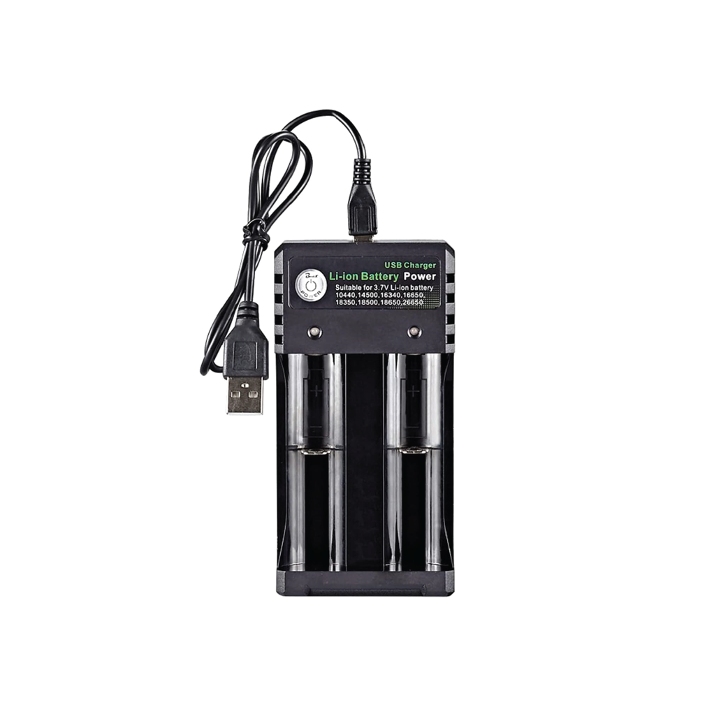 BMAX BH-042100-02U 2-Slot Universal Li-ion Battery Charger – USB Smart Charger for 3.7V Batteries
