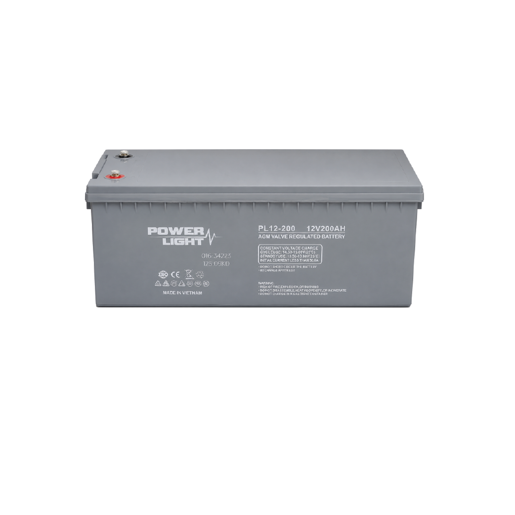 Power Light PL12-200 12V 200Ah AGM VRLA Battery – Deep Cycle Sealed Lead Acid Power Battery