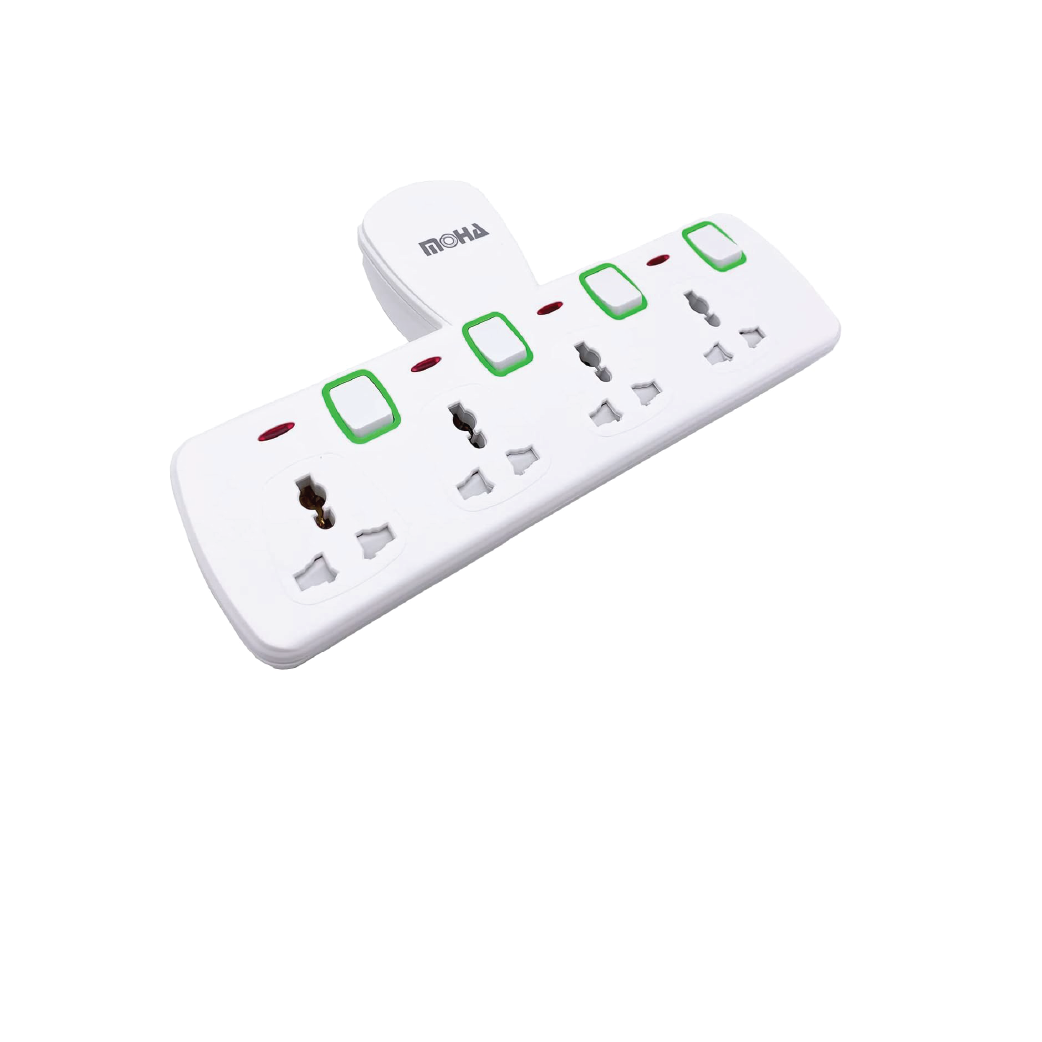 MOHA 4-Way UK Power Socket – Heavy Duty T-Type Direct Plug-In Adaptor 13A 3250W