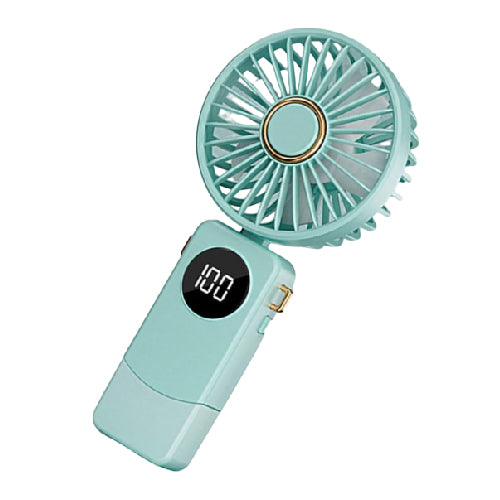 Portable LED Display Fan 5-Speed Adjustable, Rechargeable and Compact Design(T27432) - Alqamarshop