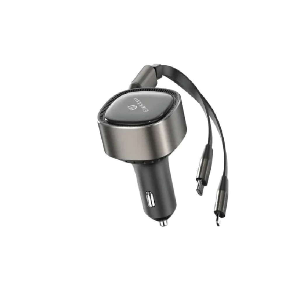 Earldom ES-CC30 30W Retractable USB-C Car Charger – Fast Charging Multi-Device Adapter