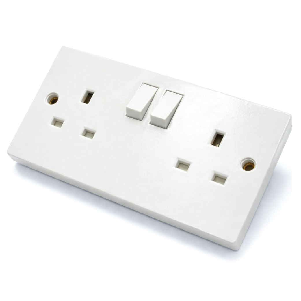 SMS Electric T00729 13A 2-Gang Switched Power Socket