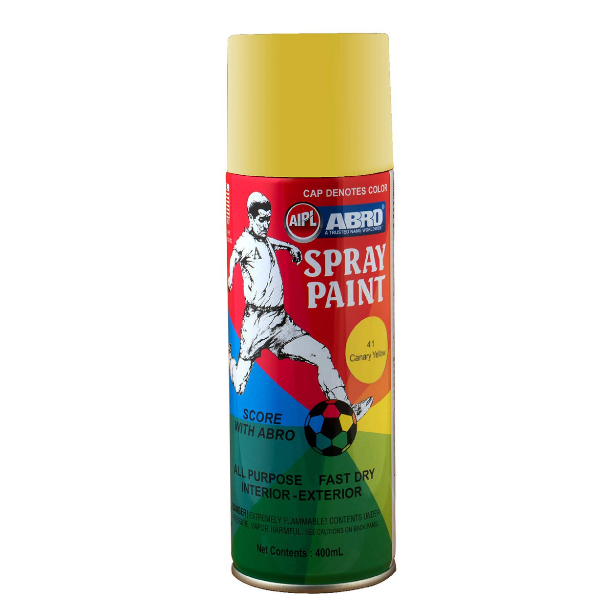 ABRO Spray Paint Canary Yellow 41 – All Purpose, Fast Dry, Interior & Exterior