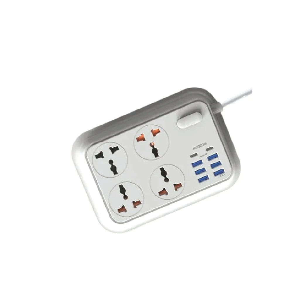 Moxom MX-ST06 2500W Power Extension Strip-4 AC Outlets, 6 USB Ports & 2 Type-C Fast Charging Ports