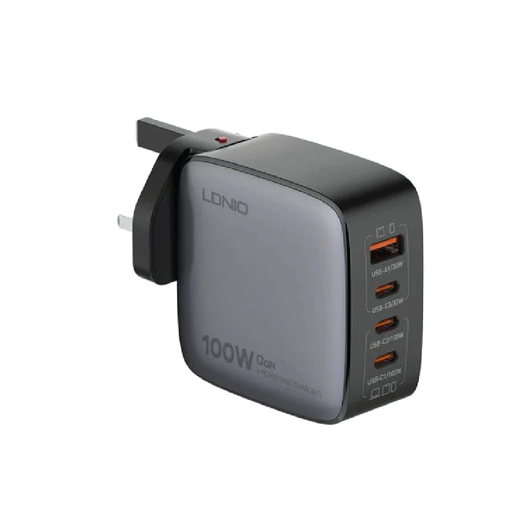 LDNIO Q408 100W GaN Super Fast Charger – 4-Port Smart USB Charging Station