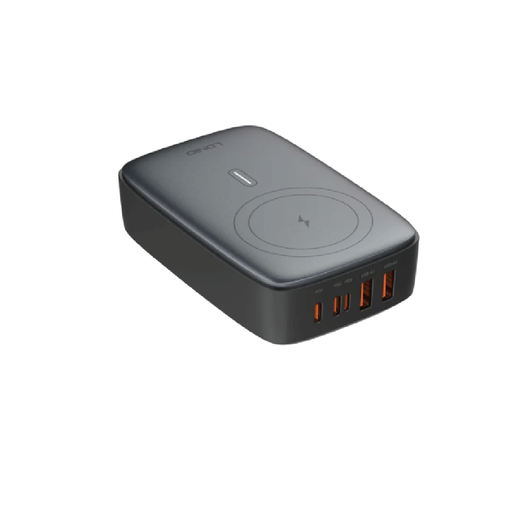 LDNIO Q4010 140W Multiport Desktop Charging Station with Wireless Charger -USB-C, & A & Lightning Fast Charging Hub