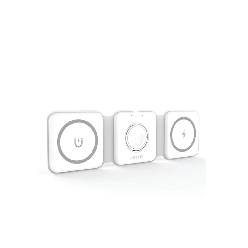 Earldom WC20 4-in-1 Magnetic Wireless Charging Station- 15W Fast Charging Dock for Phone, Smartwatch & Earbuds