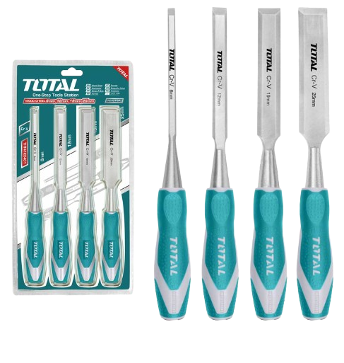 Total Wood Chisel Set 4pcs THT41K0401 - Alqamarshop