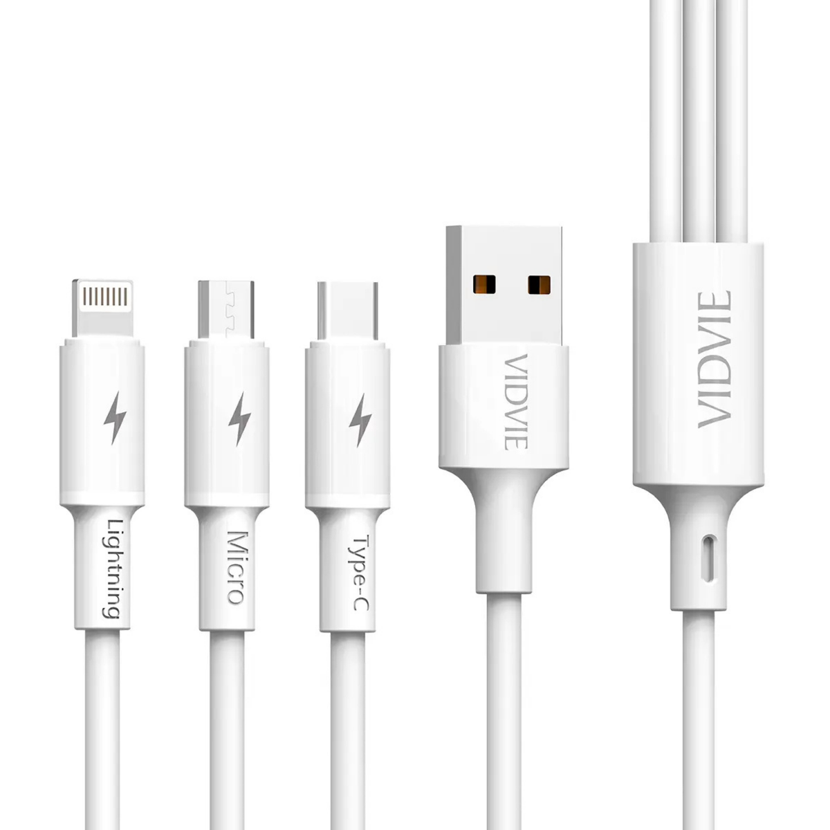 Vidvie CB4003 3-in-1 Multi Charging Cable 120cm White