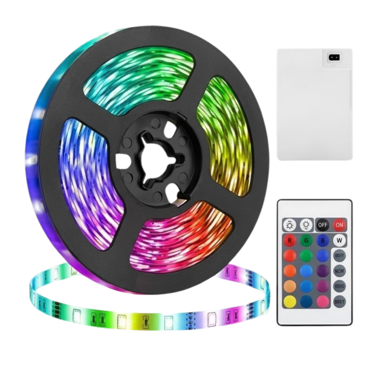 شريط إضاءة LED بطول 3 أمتار RGB 5 فولت مع منفذ USB مرن، تغيير الألوان، سهل التركيب (T27677)