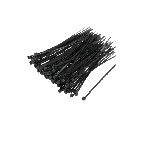 MAX FIX Nylon 66 Self-Locking Cable Ties 4.8 × 200mm – Heavy-Duty Black Zip Ties, UL 94V-2, 100 Pieces Pack
