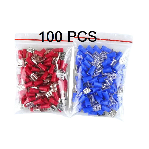 FDD2-250 Red PVC Insulated Female Disconnect Terminal – 1.5mm², Caly/Kuwes 100 Pcs (T24661) - Alqamarshop