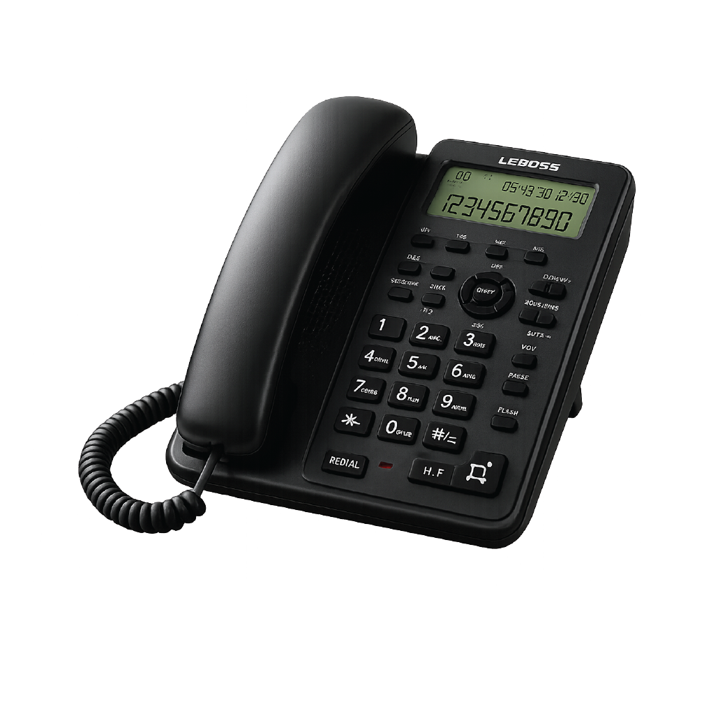 LEBOSS HCD3588 (L-58) Corded Caller ID Telephone -12 Digit LCD Display with Hands-Free Speakerphone & Calculator