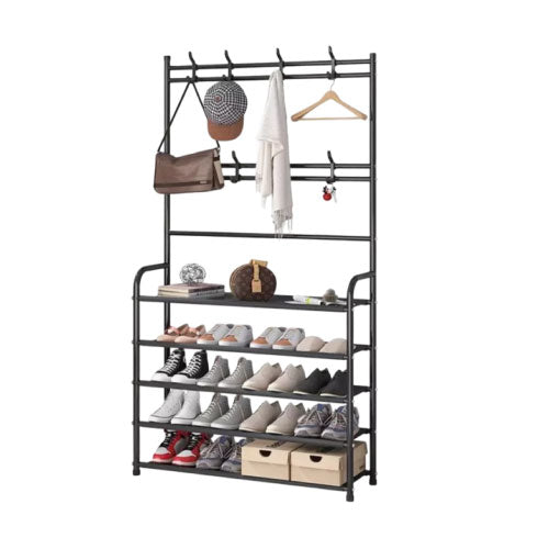 5-Tier Multi-Functional Shoe and Hat Rack 80x26x168 cm - Alqamarshop