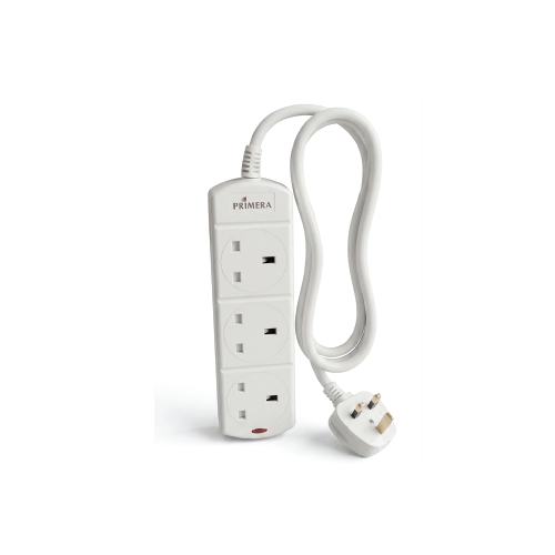 PRIMERA PEB-330 3-Way Power Extension Socket – 3M Cable, 3250W, UK Plug