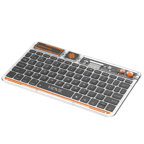 Vidvie KB05 Transparent Smart Wireless Keyboard –78-Key LED Bluetooth Keyboard (T26663) - Alqamarshop