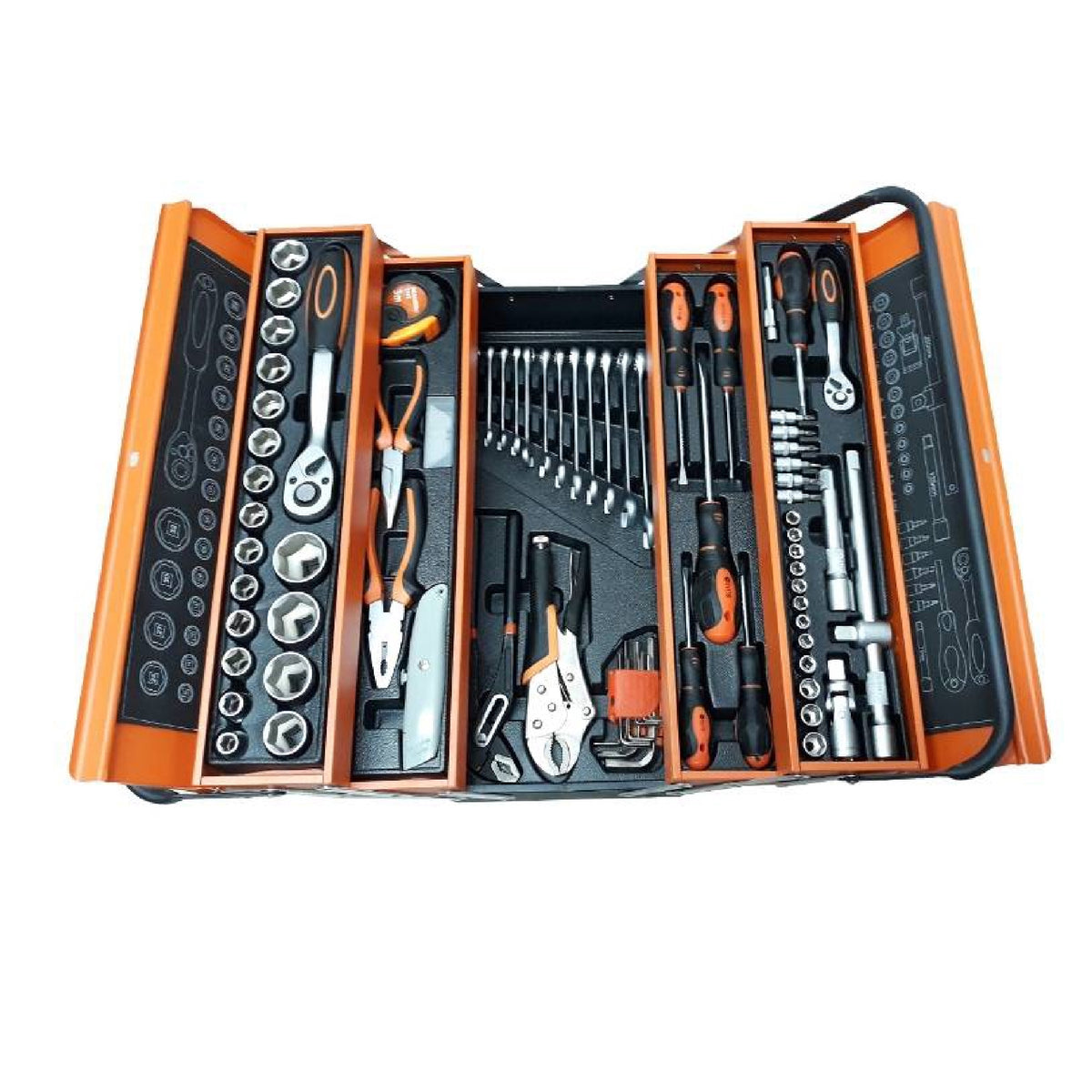Cymate 85 pcs Tool Kit 5-Tier Metal Box