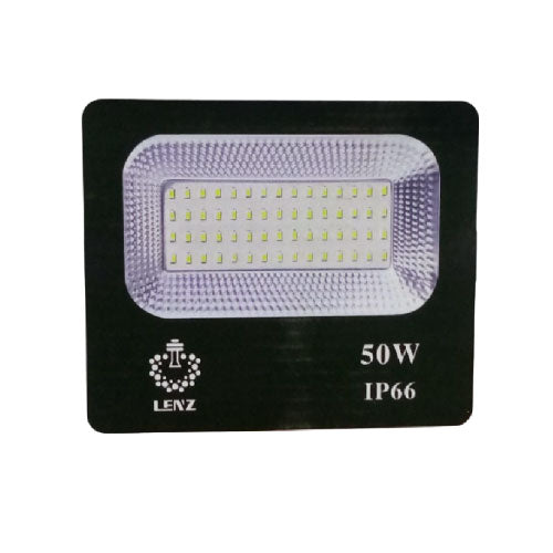 Lenz 50W LED Flood Light IP66 Waterproof, 80lm/W High-Efficiency Outdoor Lighting (T21256) - Alqamarshop