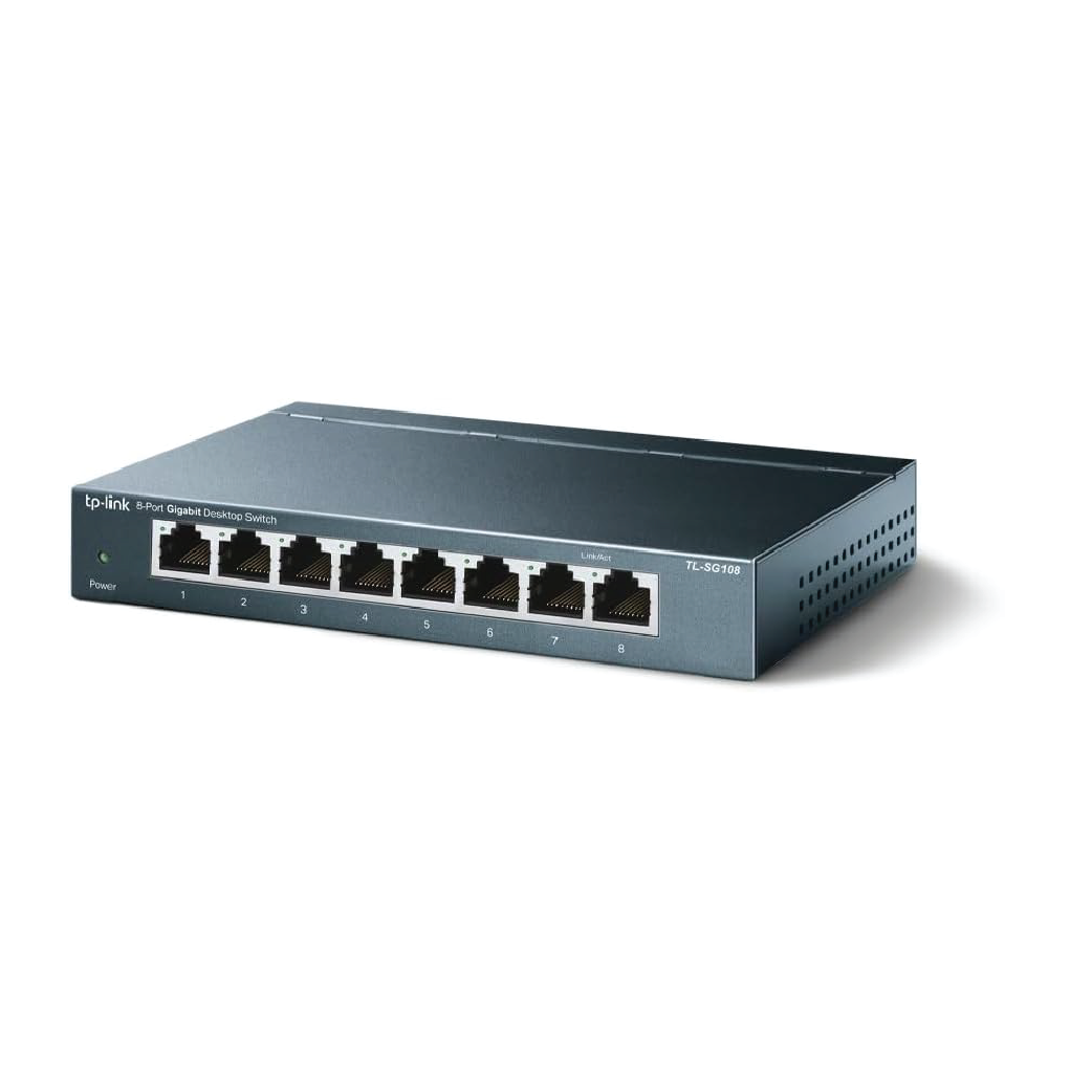 TP-Link LiteWave LS1008G 8-Port Gigabit Desktop Switch – Plug & Play 10/100/1000Mbps Network Expansion Switch
