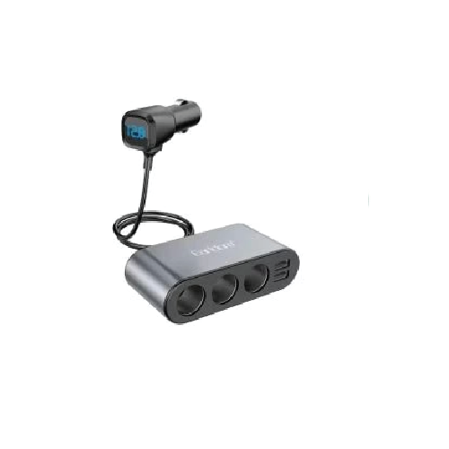 Earldom ET-CS2 120W 4-in-1 Car Charger with Dual USB Ports & Cigarette Lighter Socket – Black