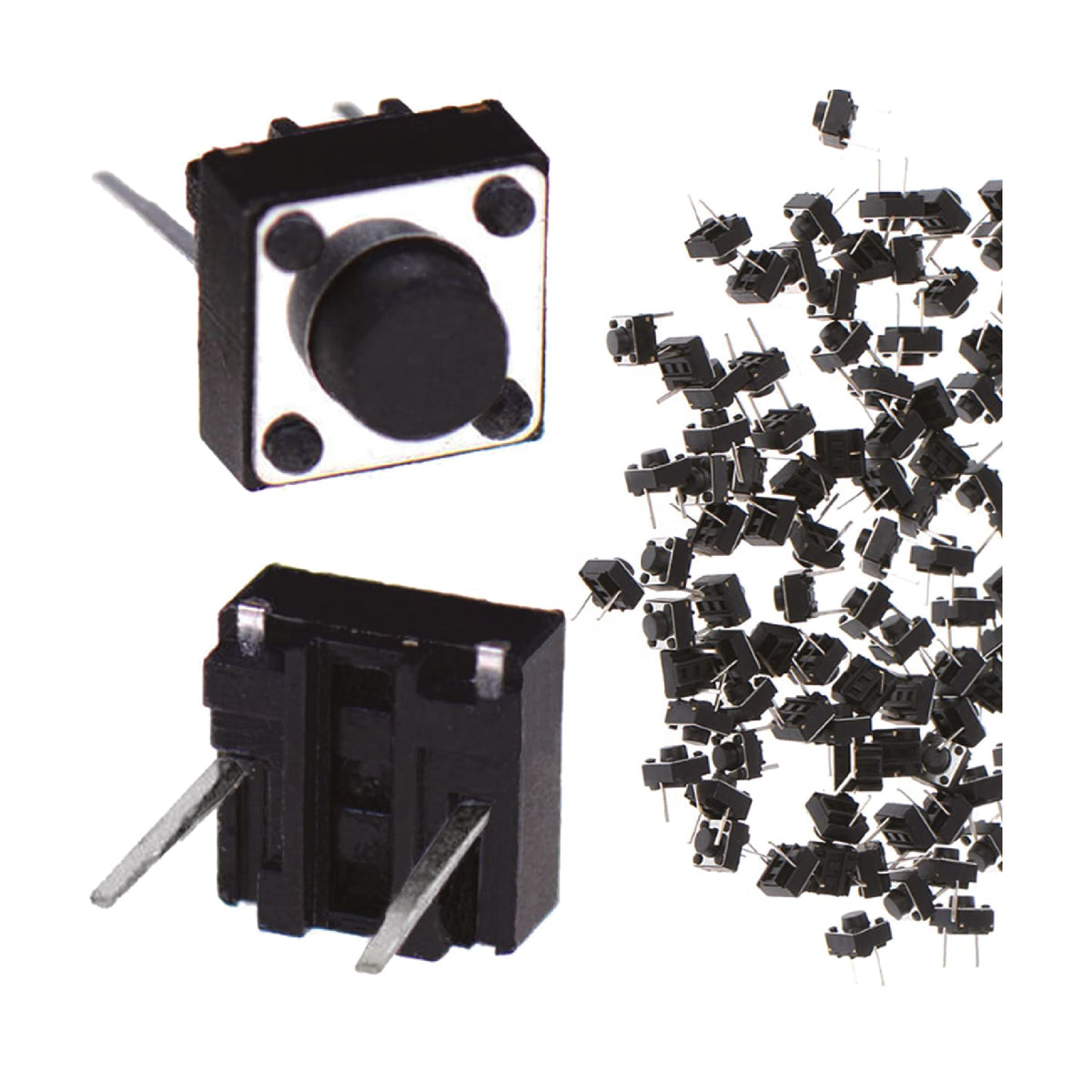 2-Pin Vertical Tactile Micro Switch – Momentary Push Button for PCB Applications (T13545)