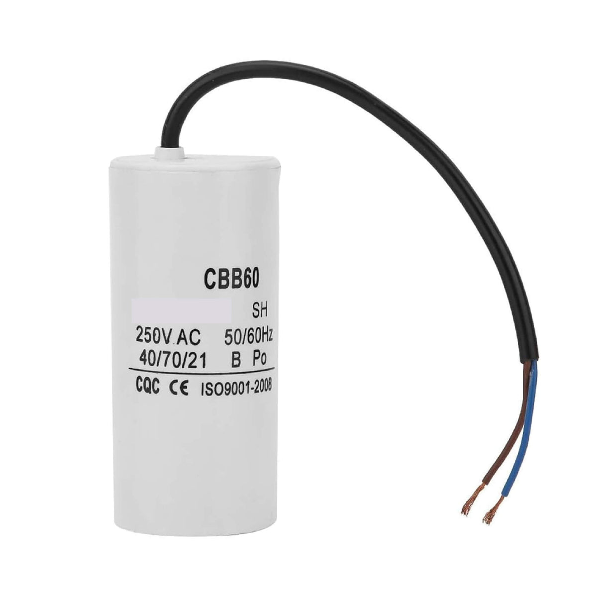 CBB60 Run Capacitor – 3.5 µF, White, 370/440 VAC ±5%, 50/60 Hz