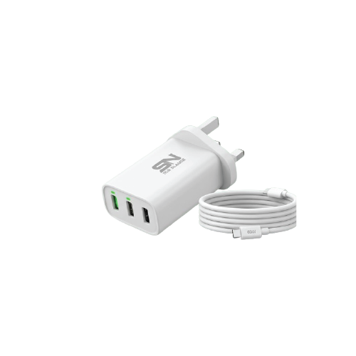 SN-HC-05 65W GaN Super Fast Charger Kit with Dual USB-C PD Ports & 1m Type-C to Type-C Cable