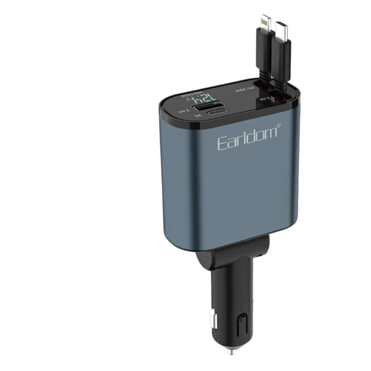 Earldom CC38 Retractable 4-in-1 Car Charger Fast Multi-Device (S.N)
