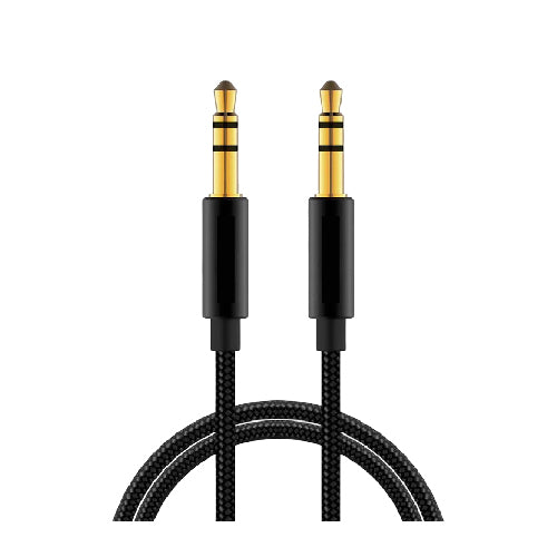 3.5mm Stereo Male to Male AUX Audio Cable Universal AUX Cord for Car with Gold-Plated Plugs (T09799) - Alqamarshop